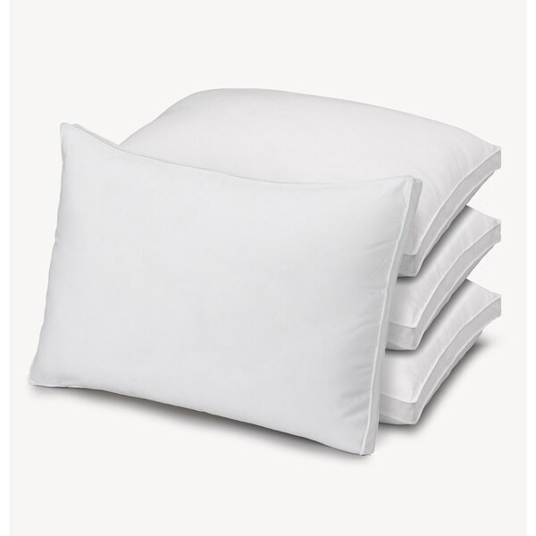 4 Pack Gusseted Microfiber Gel Filled FIRM Pillow - Queen Size